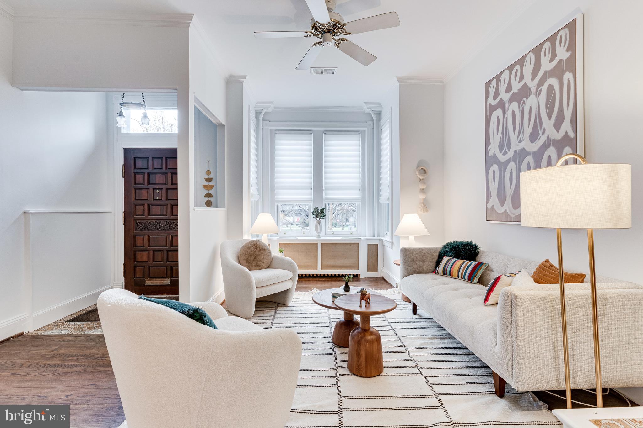 148 F Street Southeast Washington, DC 20003 - Photo 7 of 72 Custom-made reverse-pull Roman shades on windows