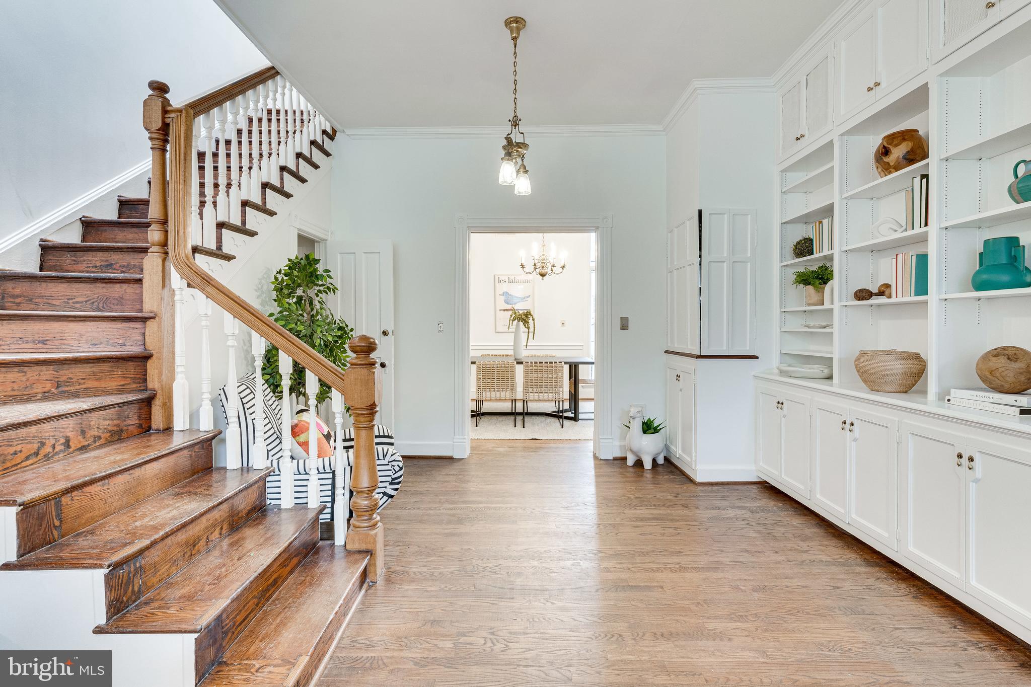 148 F Street Southeast Washington, DC 20003 - Photo 8 of 72 Beautiful staircase, historic light fixture