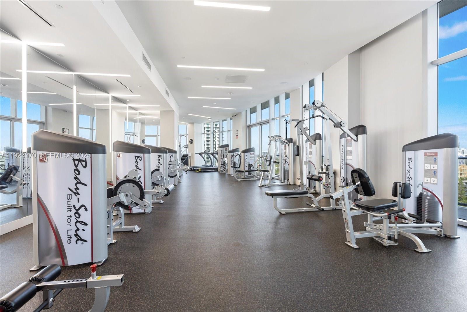 488 Northeast 18th Street, Unit 4102 Miami, FL 33132 - Photo 42 of 60 a view of a room with gym equipment
