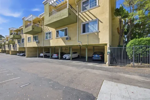 a view of a building with a street