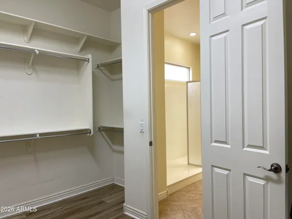 a view of a walk in closet