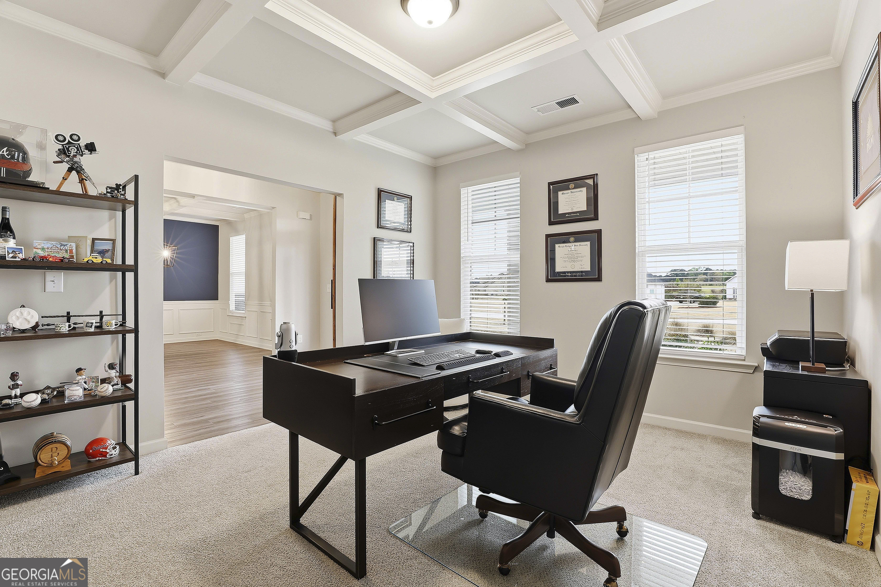 66 Chapman Farm Road Senoia, GA 30276 - Photo 12 of 46 a view of a workspace with furniture and a workspace