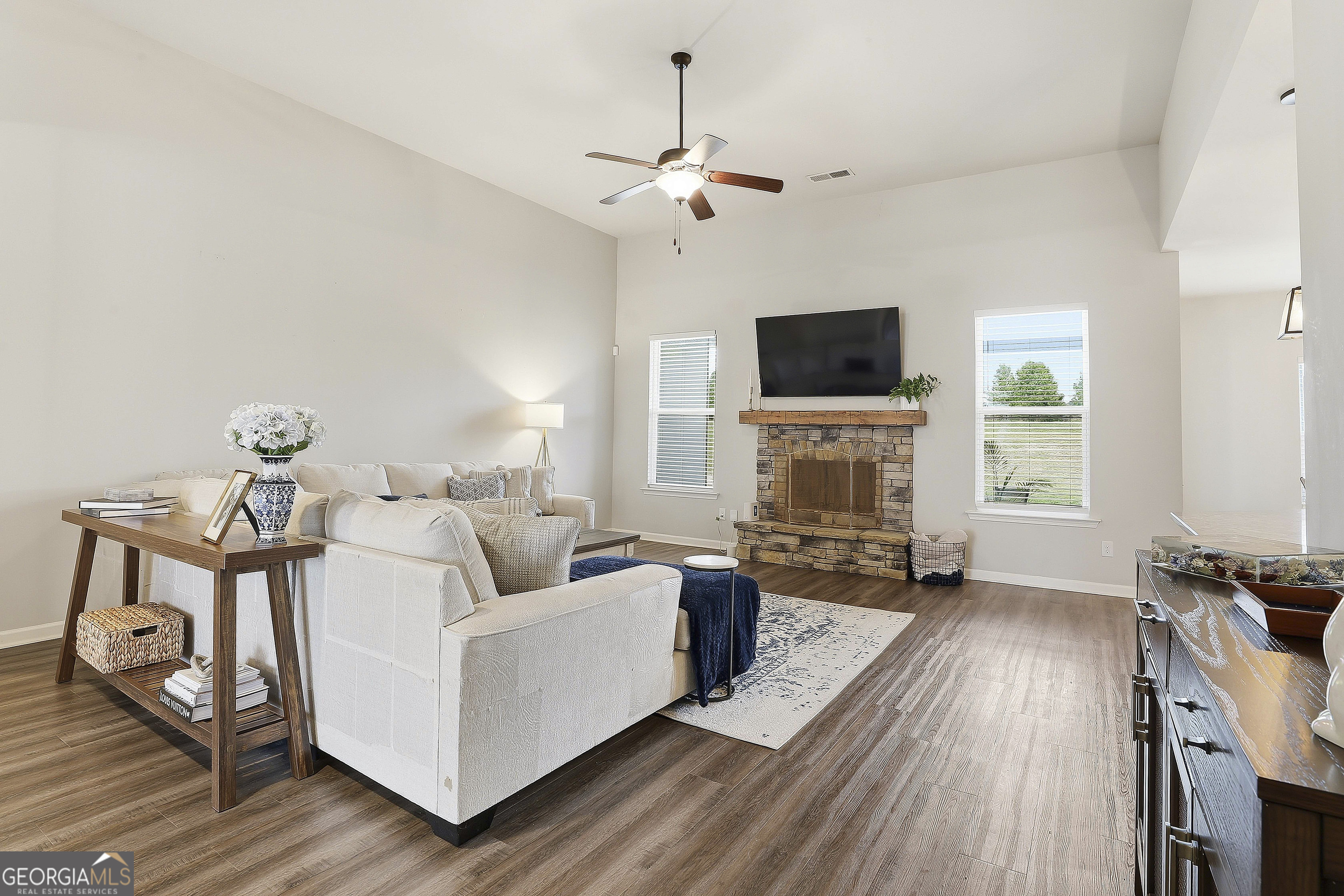 66 Chapman Farm Road Senoia, GA 30276 - Photo 13 of 46 a living room with furniture and a flat screen tv