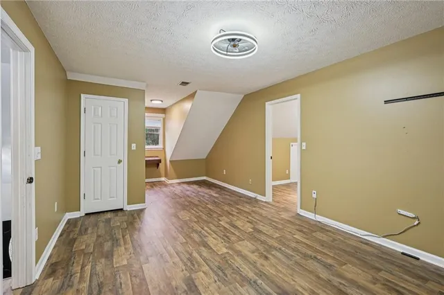 a view of a lake with a big yard