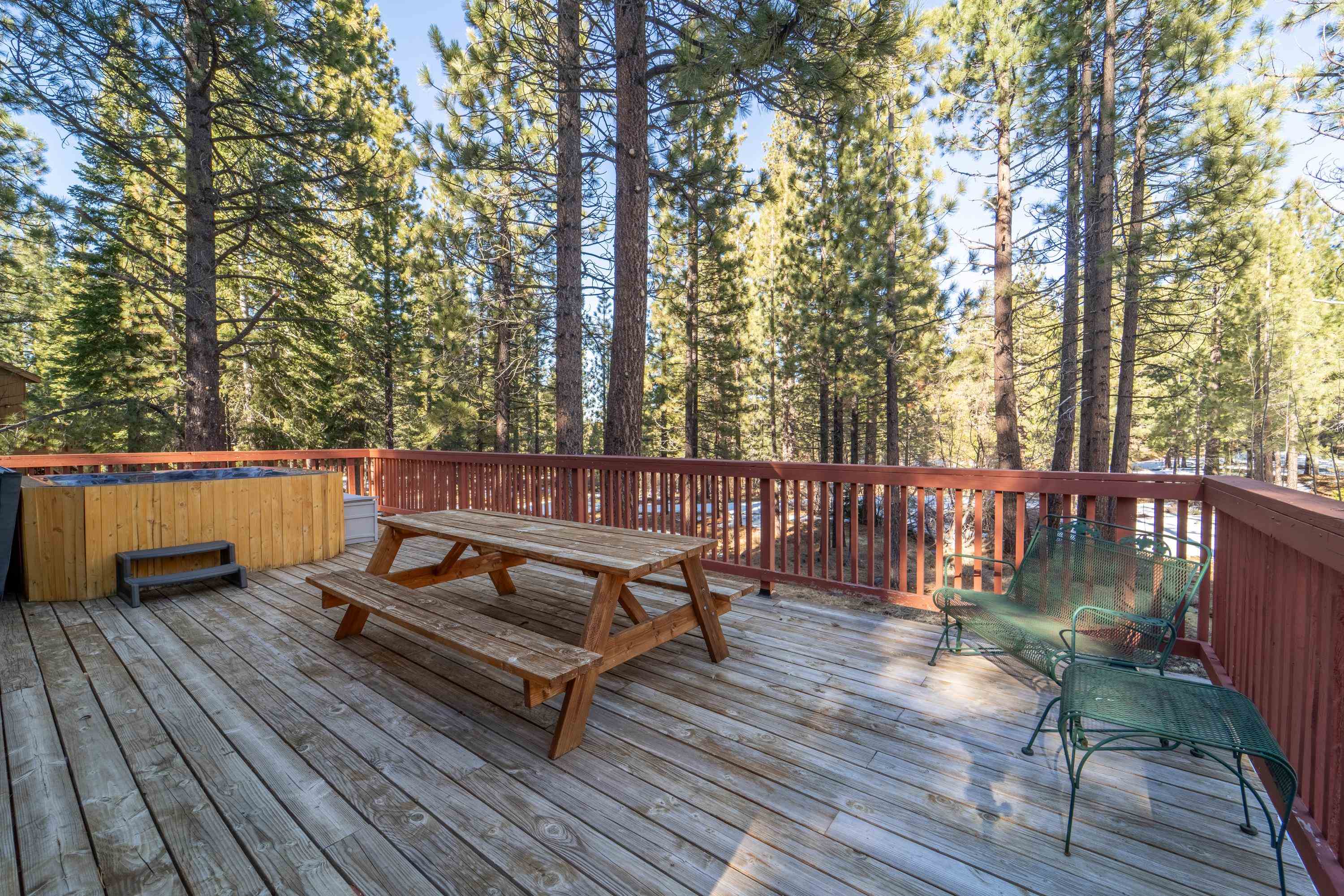 842 Beaver Pond Truckee, CA 96161 - Photo 21 of 22 a view of a wooden deck with furniture