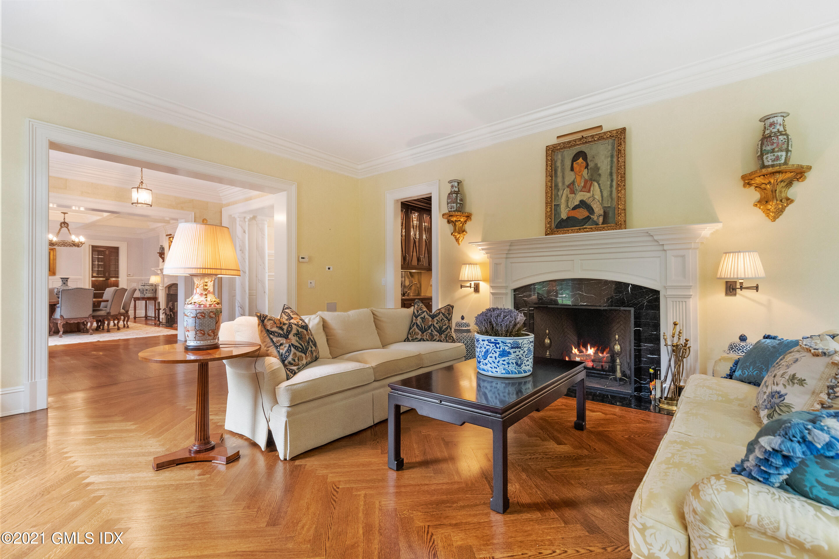 55 Perkins Road Greenwich, CT 06830 - Photo 8 of 38 a living room with furniture and a fireplace