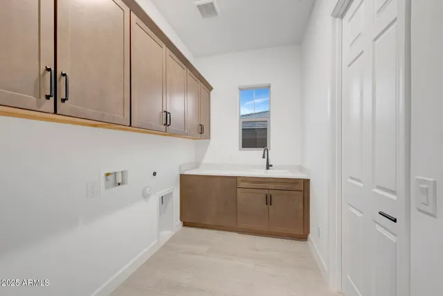 a view of three palm trees