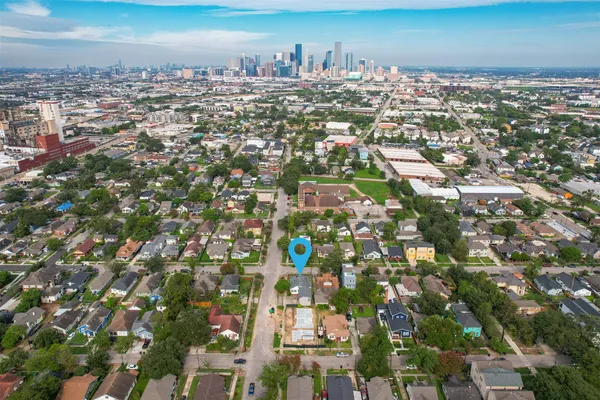 an aerial view of multiple house