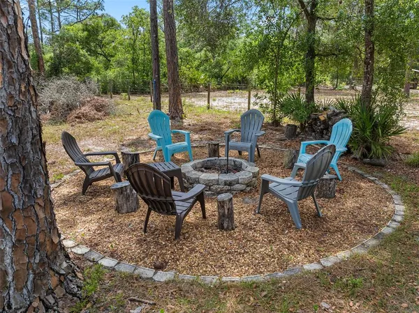 an aerial view of a house with yard
