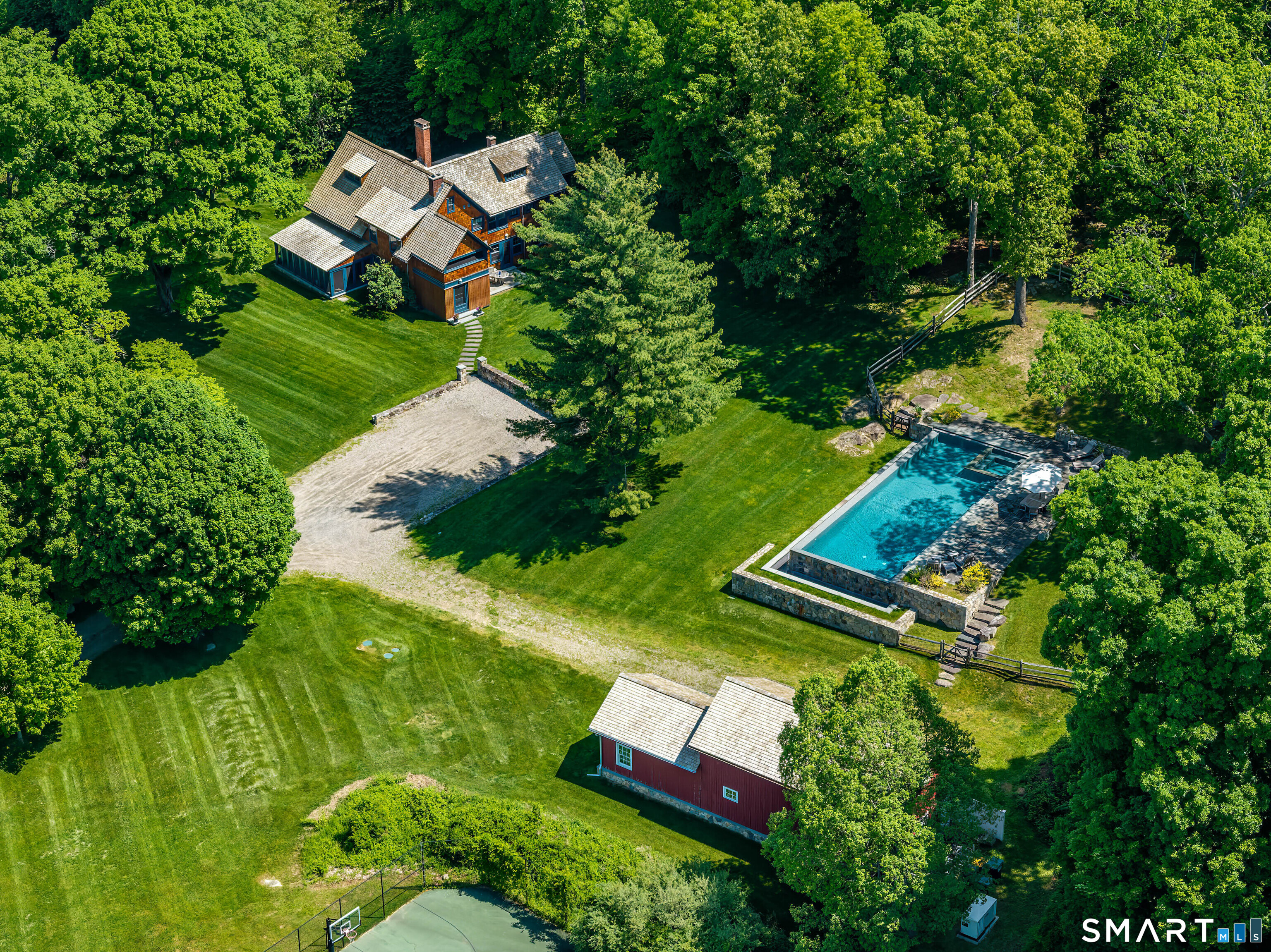 240 Umpawaug Road Redding, CT 06896 - Photo 2 of 40 An idyllic country retreat - Barn, Guest Cottage, Infinity Pool, Tennis Court on 18.23 pastoral acres.