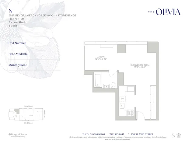 $4,295 | 315 West 33rd Street, Unit 19N | Hudson Yards