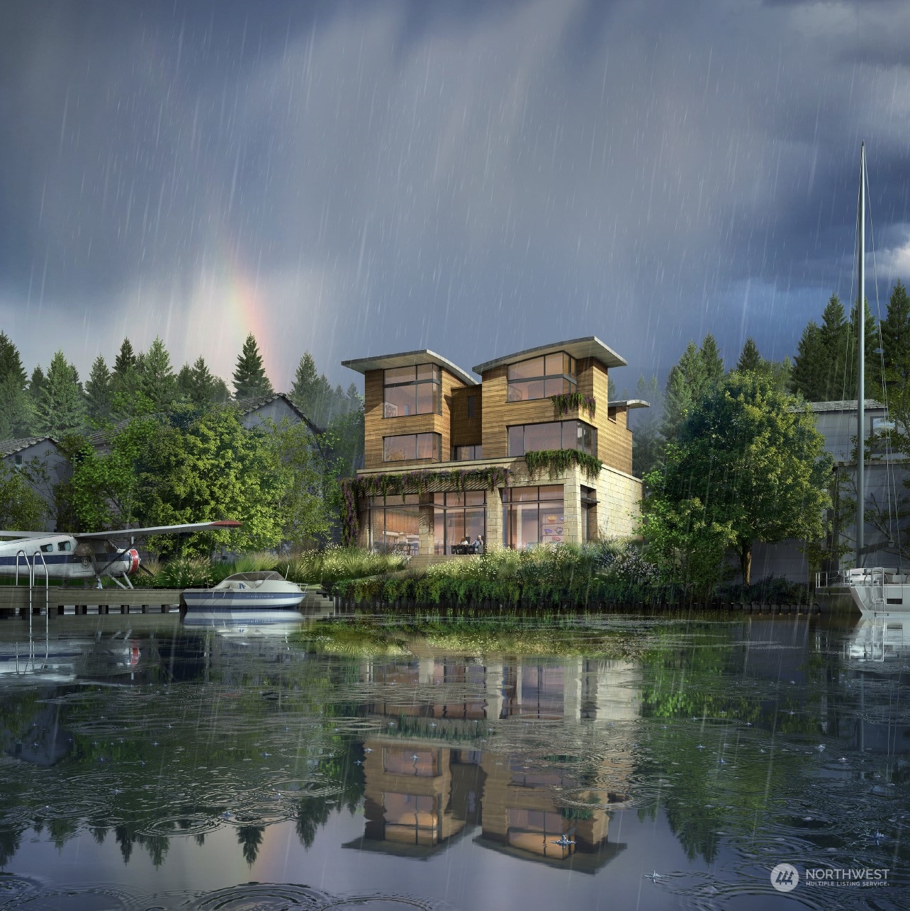 7005 Ripley Ln S East Renton, WA 98056 - Photo 3 of 35 a view of a lake with a building in the background