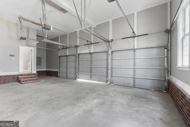 a view of a room with racks on the wall