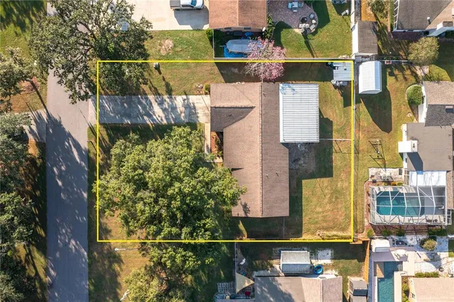 an aerial view of multiple house