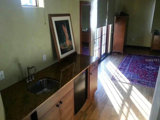 an empty room with closet