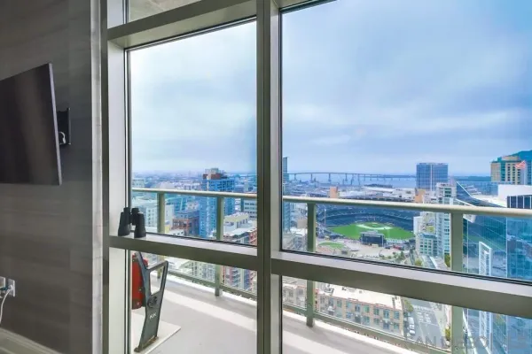 a living room with furniture and a couch