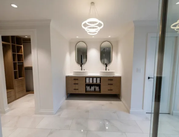 a bathroom with a sink a mirror and a light fixture