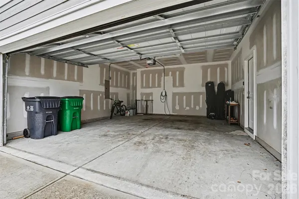 a view of a room with a garage