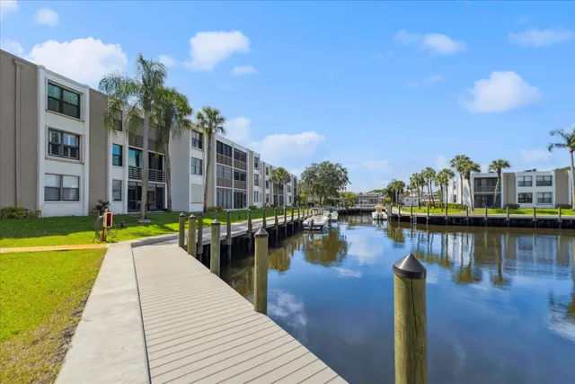 a view of a lake with a building next to a lake