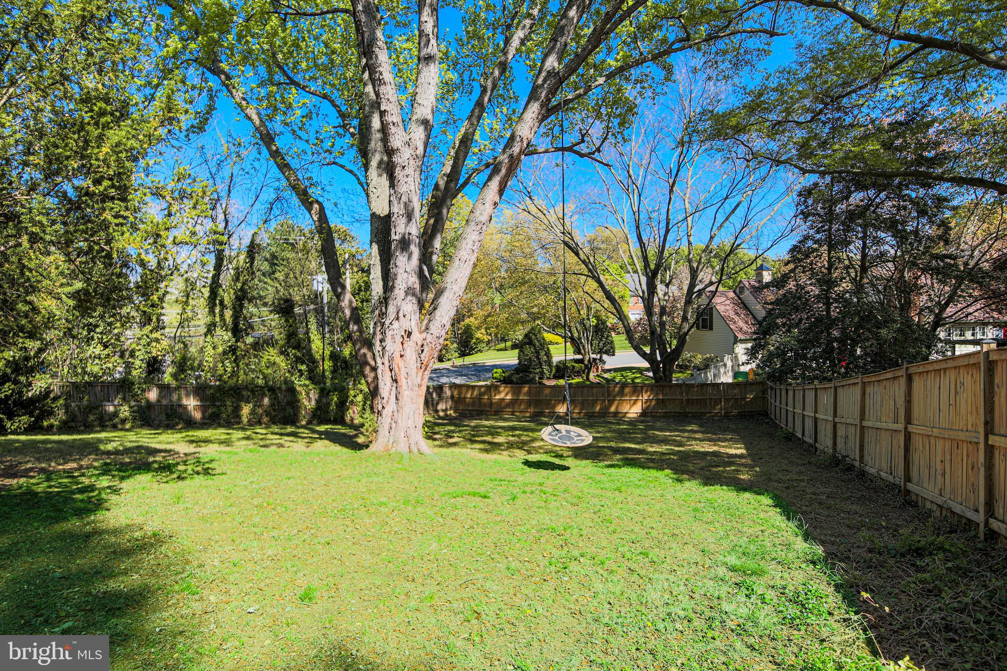 7200 Popkins Farm Road Alexandria, VA 22306 - Photo 29 of 70 Private Fenced Yard with Tree Swing