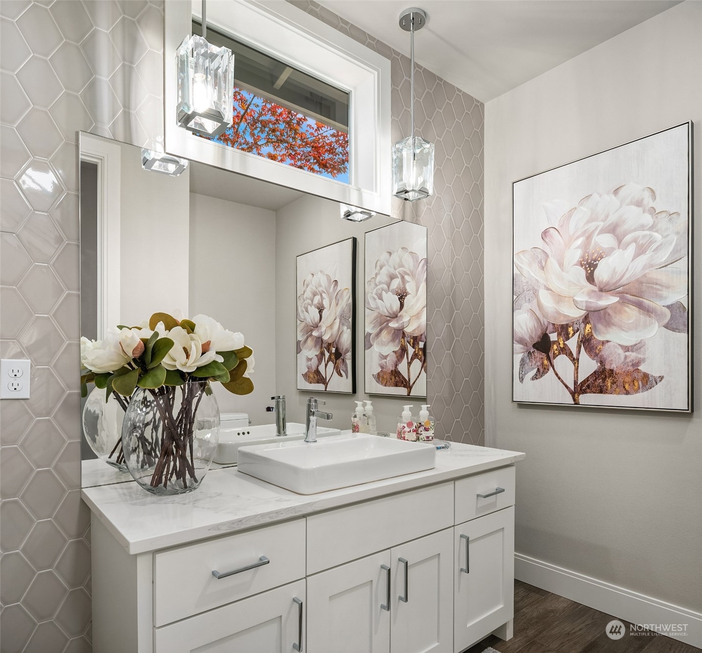 231 234th Place Southeast Bothell, WA 98021 - Photo 18 of 38 a bathroom with a sink a vanity and a mirror