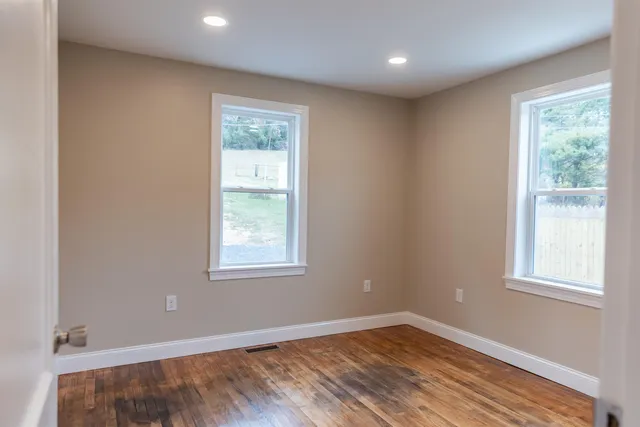 a kitchen with a stove and a microwave