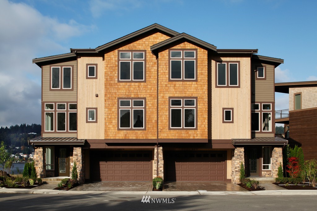 a front view of a multi story building