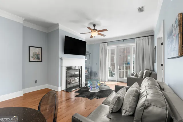 a living room with furniture and a couch