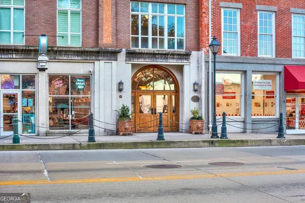 a city view with tall buildings