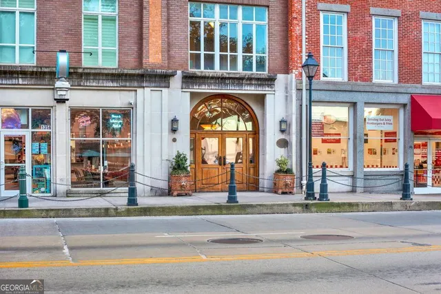 a city view with tall buildings