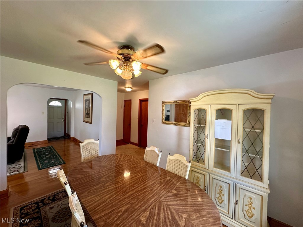 343 Raleigh Avenue Weirton, WV 26062 - Photo 11 of 46 Dining space with ceiling fan and wood-type flooring
