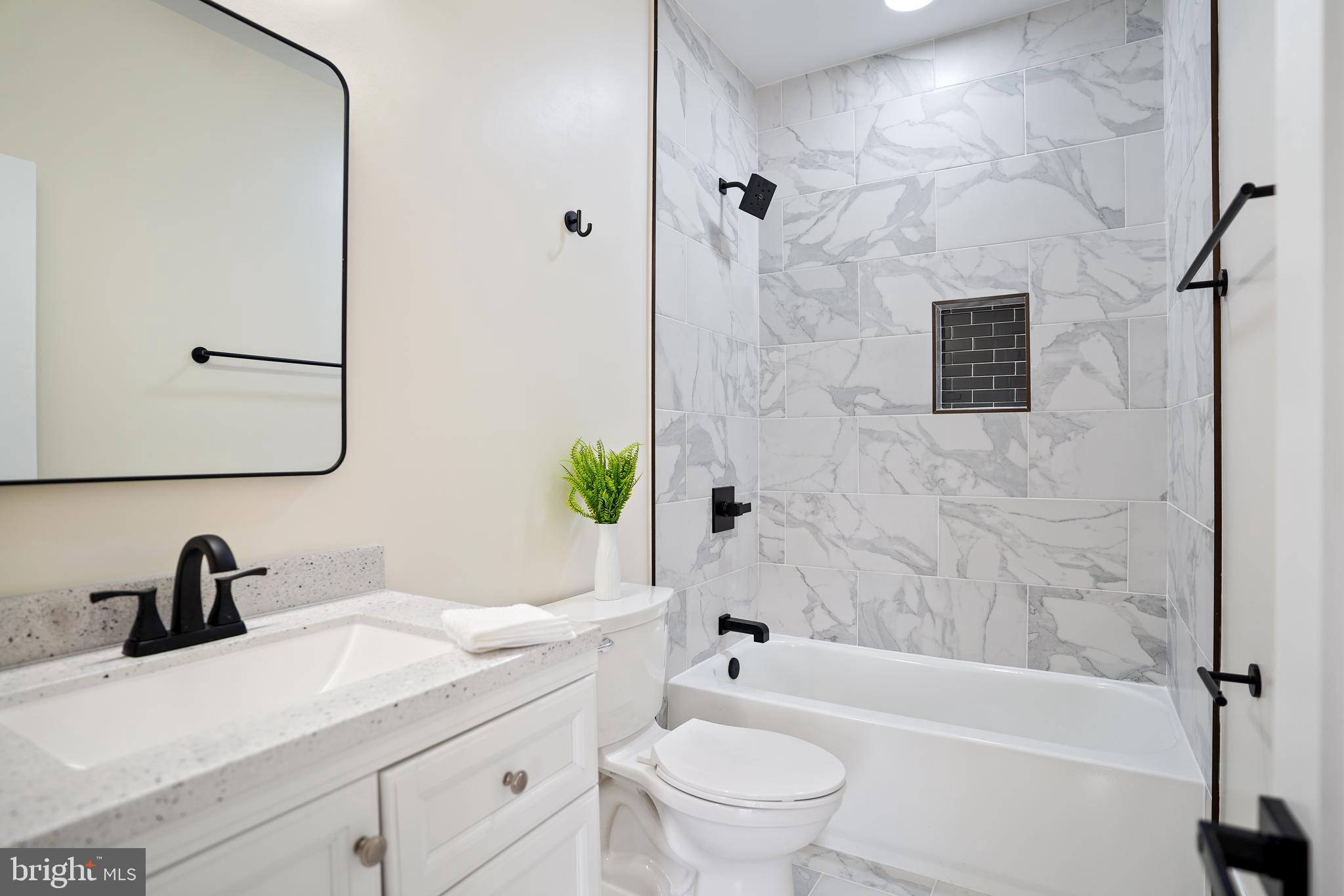 329 16th Street Southeast Washington, DC 20003 - Photo 21 of 39 a bathroom with a sink a toilet and a mirror