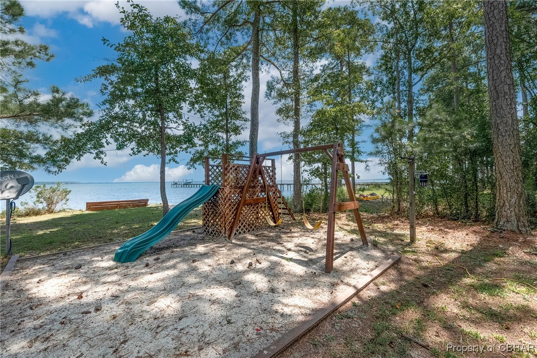 5447 Mobjack Road Gloucester, VA 23061 - Photo 20 of 40 View of play area featuring a water view