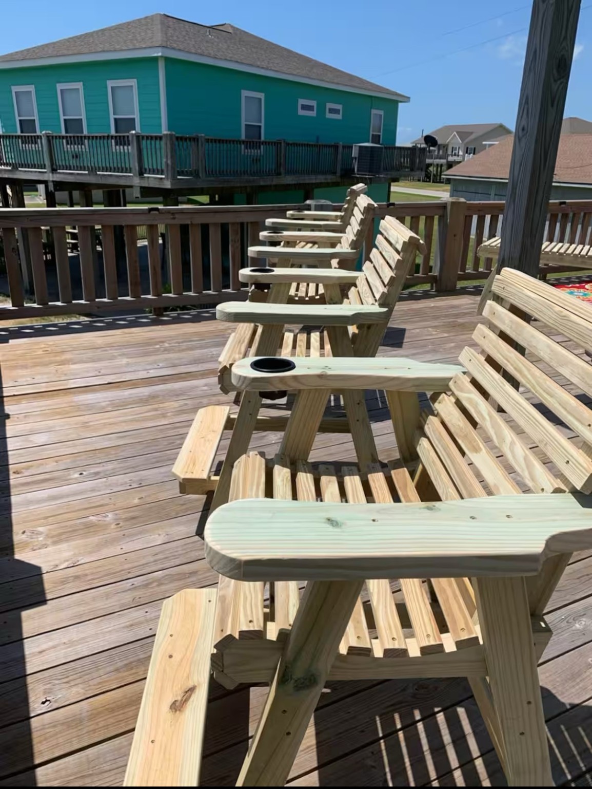925 Honeysuckle Crystal Beach, TX 77650 - Photo 16 of 20 a front view of a house with a balcony