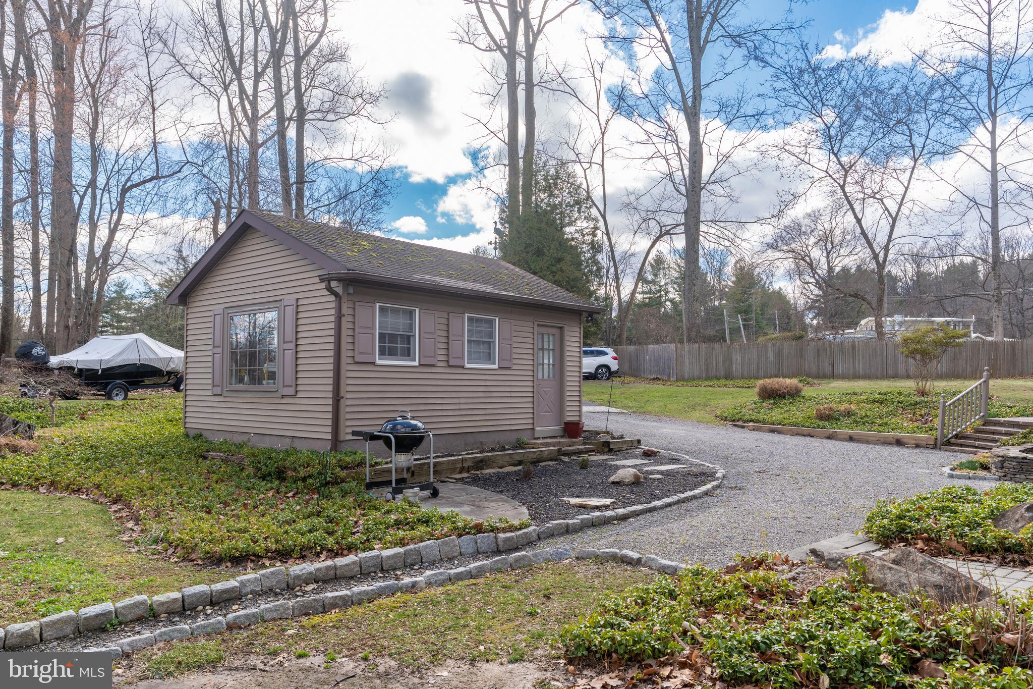 1596 River Road New Hope, PA 18938 - Photo 6 of 39 a backyard of a house with plants and large tree