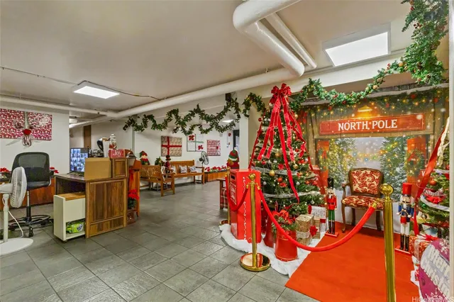 a view of a storage room with shelves