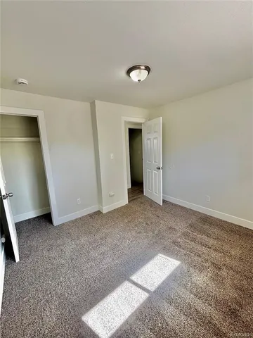 an empty room with a workbench