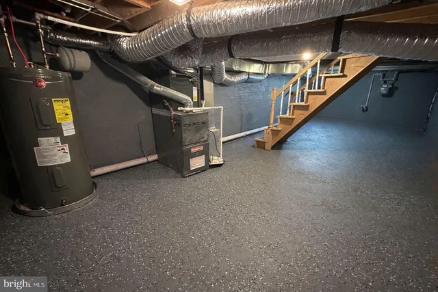 a view of a hallway with staircase