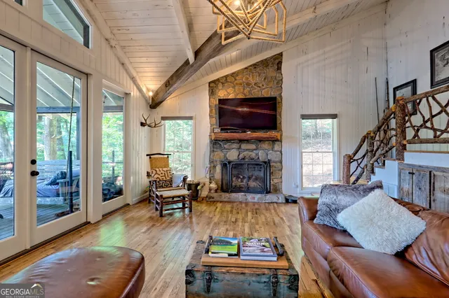 a bed room with a bed and a table