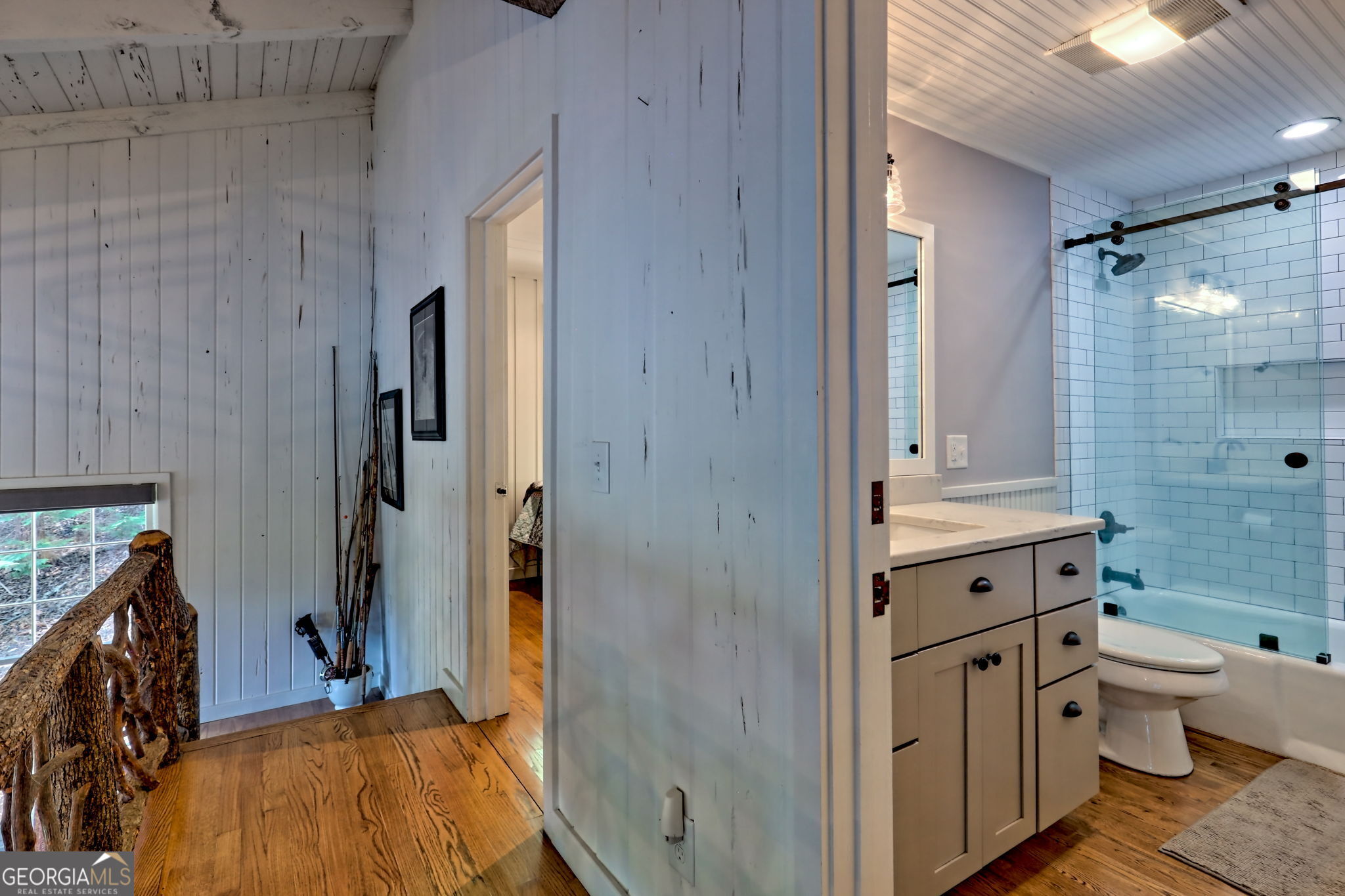 22 Cajun Loop Clayton, GA 30525 - Photo 37 of 87 a bathroom with a granite countertop sink a toilet and shower