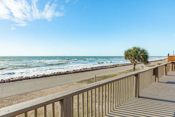 a view of ocean from a balcony