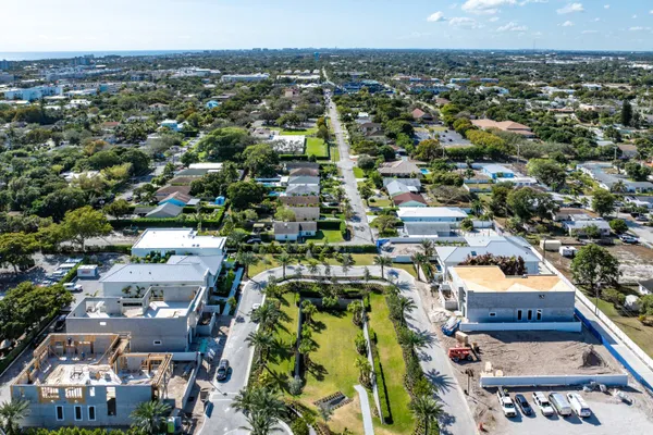 an aerial view of a city