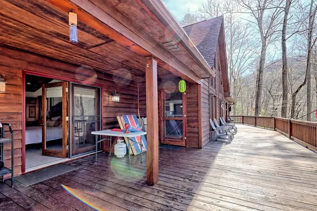a bedroom with a bed and a walk in closet