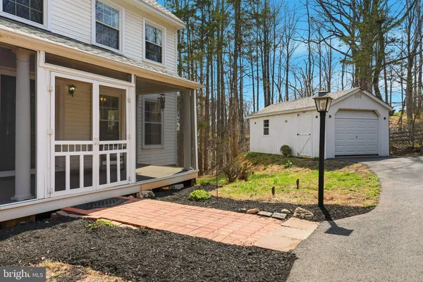 a view of a lake from a yard