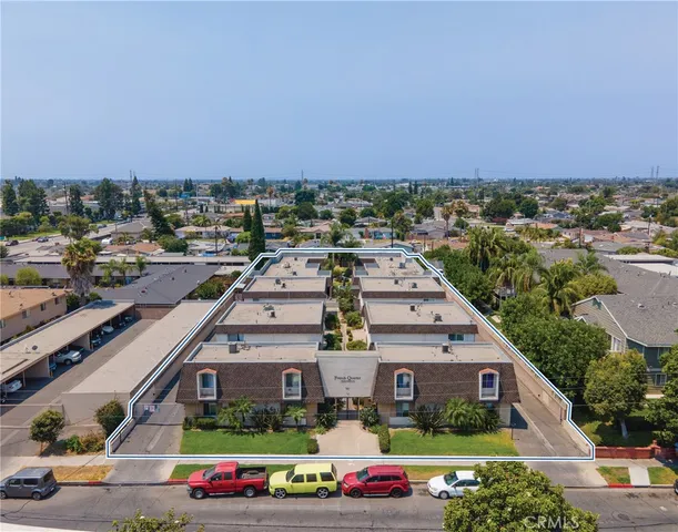an aerial view of multiple houses