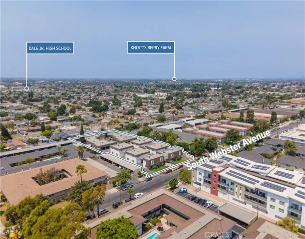an aerial view of a city