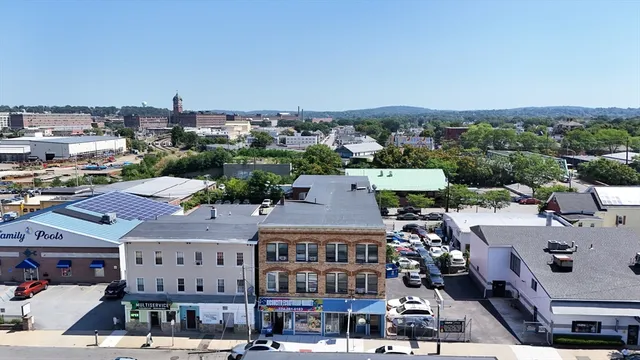 a view of a city that has tall buildings