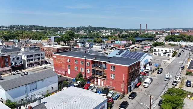 an aerial view of multiple house