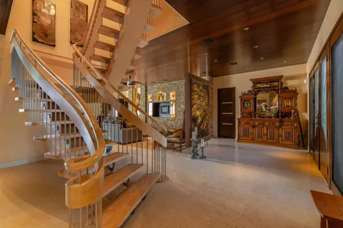 a view of an entryway with hardwood