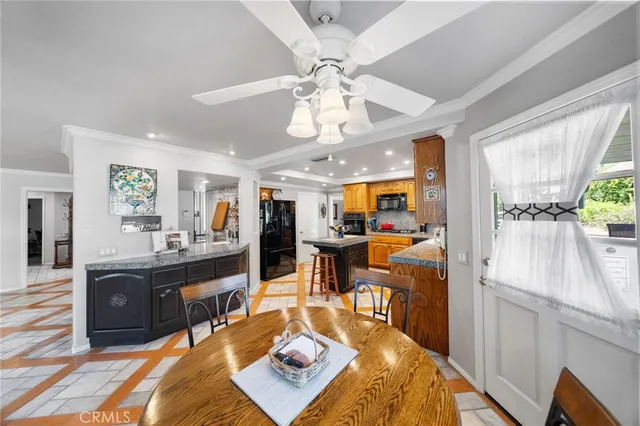 an aerial view of a house with a swimming pool